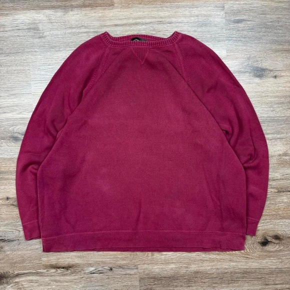Vintage Burgundy waffle knit eddie bauer crewneck sweater - Picture 1 of 4